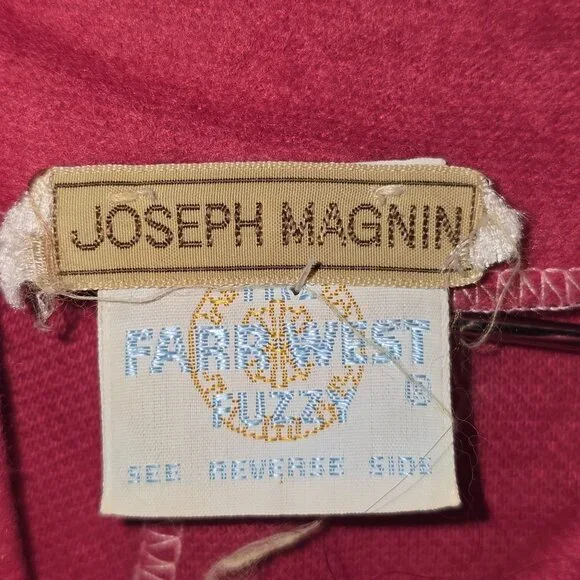 Vintage 1970's Joseph Magnin The Farr West Fuzzy RARE Striped House Coat, Sz L
